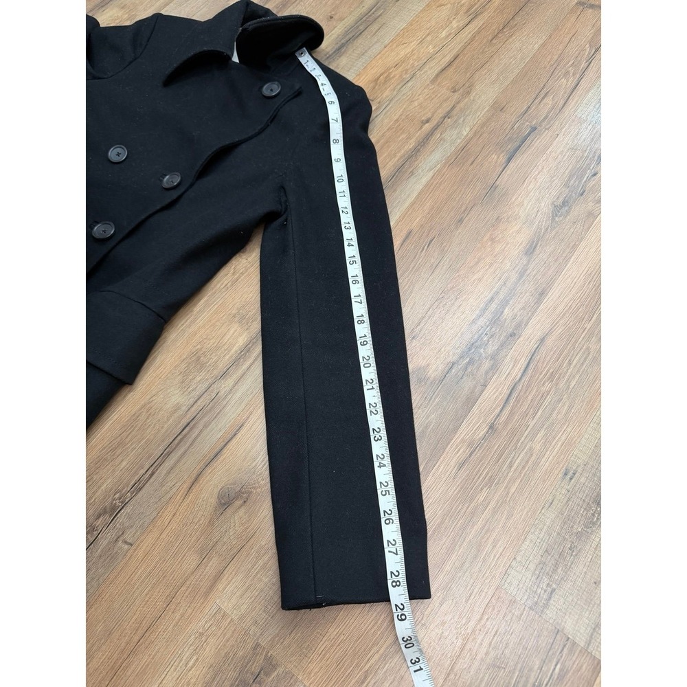 Banana Republic Wool Blend Peacoat Jacket Black Double Breasted Women S - Picture 11 of 11